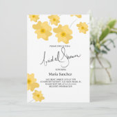 Vrijgezellenfeest van lentepoppig geel vezel kaart (Staand voorkant)