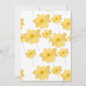 Vrijgezellenfeest van lentepoppig geel vezel kaart (Achterkant)