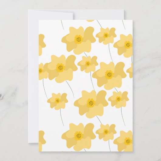 Vrijgezellenfeest van lentepoppig geel vezel kaart (Achterkant)