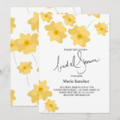 Vrijgezellenfeest van lentepoppig geel vezel kaart (Voorkant / Achterkant)