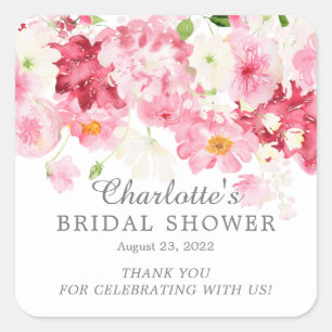 Vrijgezellenfeest van lentesbloesems Floral Vierkante Sticker