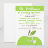 Vrijgezellenfeest van leraar uitnodigen - Groene A Kaart (Voorkant / Achterkant)