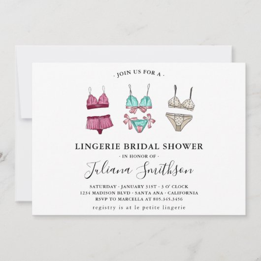 Vrijgezellenfeest van Lingerie Kaart (Voorkant)