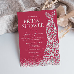 Vrijgezellenfeest van magenta en White Wedding Dre Kaart