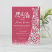 Vrijgezellenfeest van magenta en White Wedding Dre Kaart (Staand voorkant)