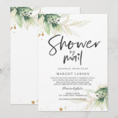 vrijgezellenfeest van Mail Invitation Greenery Gol Kaart (Voorkant / Achterkant)