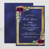 Vrijgezellenfeest van marineblauw goudvuurgroen kaart (Voorkant / Achterkant)