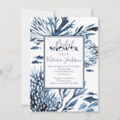 Vrijgezellenfeest van marineslauw en witkoraalrif kaart (Voorkant)