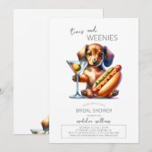 Vrijgezellenfeest van Martinis en Weenies Dachshun Kaart (Voorkant / Achterkant)