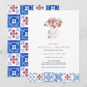 Vrijgezellenfeest van mediterrane tegel (Floral Gi Kaart (Voorkant / Achterkant)