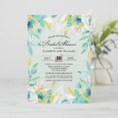 Vrijgezellenfeest van Mint-Geel Floral Burlap Kaart (Staand voorkant)