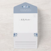 Vrijgezellenfeest van mosterdblauw, ontdaan van he all in one uitnodiging (Buitenkant)