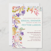 Vrijgezellenfeest van mosterdblauw roze vruchten kaart (Voorkant)