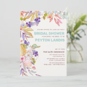 Vrijgezellenfeest van mosterdblauw roze vruchten kaart (Staand voorkant)