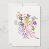 Vrijgezellenfeest van mosterdblauw roze vruchten kaart (Achterkant)