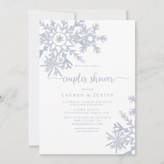 Vrijgezellenfeest van mosterdblauw-sneeuwvlokken kaart (Voorkant)