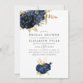 Vrijgezellenfeest van Navy Blue en Gold  Roos Kaart (Voorkant)