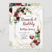 Vrijgezellenfeest van Navy Blue en Marsala Kaart (Voorkant / Achterkant)