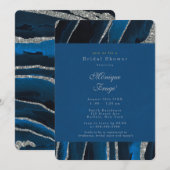 Vrijgezellenfeest van Navy Blue en Silver Glitter  Kaart (Voorkant / Achterkant)