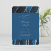 Vrijgezellenfeest van Navy Blue en Silver Glitter  Kaart (Staand voorkant)