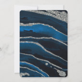 Vrijgezellenfeest van Navy Blue en Silver Glitter  Kaart (Achterkant)