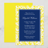 Vrijgezellenfeest van Navy Blue en Yellow Swirls D Kaart (Voorkant / Achterkant)