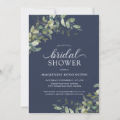 Vrijgezellenfeest van Navy Blue Eucalyptus Greener Kaart (Voorkant)