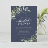 Vrijgezellenfeest van Navy Blue Eucalyptus Greener Kaart (Staand voorkant)