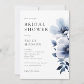 Vrijgezellenfeest van Navy Blue Floral Kaart (Voorkant)