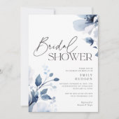 Vrijgezellenfeest van Navy Blue Floral Kaart (Voorkant)