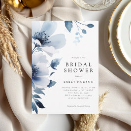 Vrijgezellenfeest van Navy Blue Floral Kaart