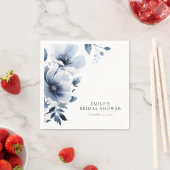 Vrijgezellenfeest van Navy Blue Floral Servet (Insitu)