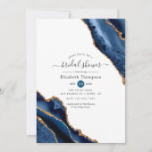 Vrijgezellenfeest van Navy en Gold Agate Kaart (Voorkant)