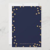 Vrijgezellenfeest van Navy en Gold Glitter Confett Kaart (Achterkant)