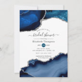 Vrijgezellenfeest van Navy en Silver Agate Kaart (Voorkant)