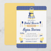 Vrijgezellenfeest van Navy & Yellow Retro Kitchen Kaart (Voorkant / Achterkant)