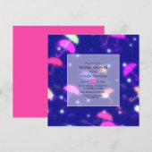 Vrijgezellenfeest van neonparaplu's kaart (Voorkant / Achterkant)