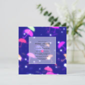 Vrijgezellenfeest van neonparaplu's kaart (Staand voorkant)