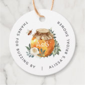 Vrijgezellenfeest van Oranje Blossom Honey Bee Bedankjes Labels (Voorkant)