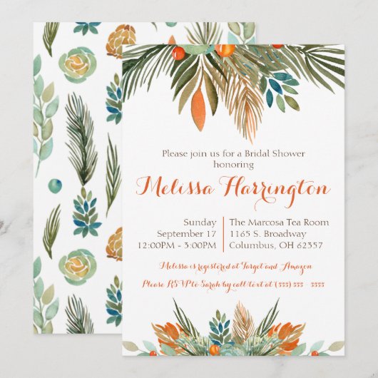 Vrijgezellenfeest van Oranje, groene en bruine Flo Kaart (Voorkant / Achterkant)