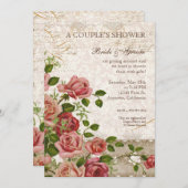 Vrijgezellenfeest van paar - Trellis Roos kaart (Voorkant / Achterkant)