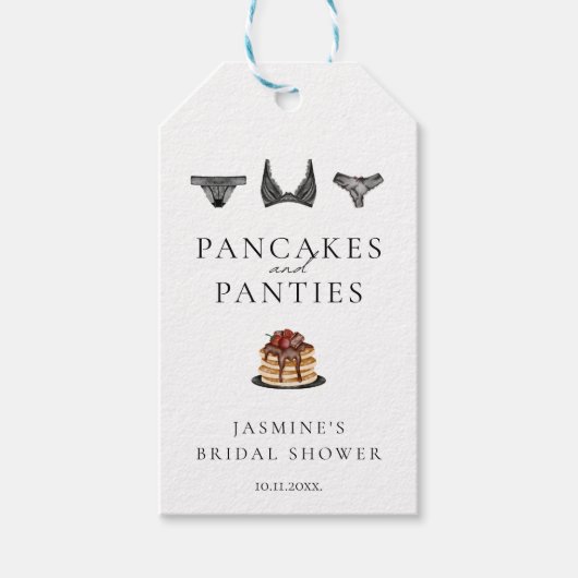Vrijgezellenfeest van pannenkoeken en panties Mode Cadeaulabel (Voorkant)