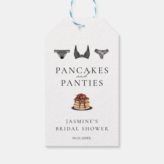 Vrijgezellenfeest van pannenkoeken en panties Mode Cadeaulabel (Achterkant)