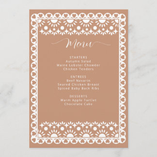 Vrijgezellenfeest van Papel Picado Boho Barro Menu
