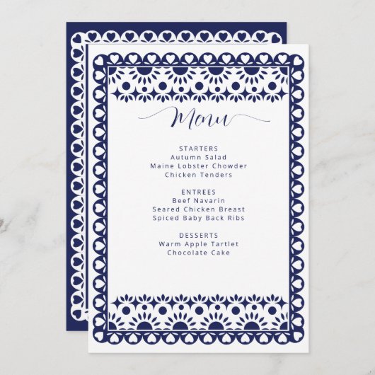 Vrijgezellenfeest van Papel Picado Boho Menu (Voorkant / Achterkant)