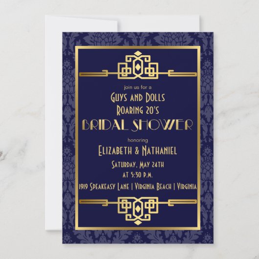 Vrijgezellenfeest van paren Roaring 20s Art Deco | Kaart (Voorkant)