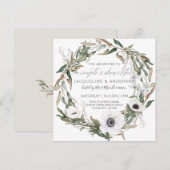 Vrijgezellenfeest van paren Rustic Anemone Olive W Kaart (Voorkant / Achterkant)