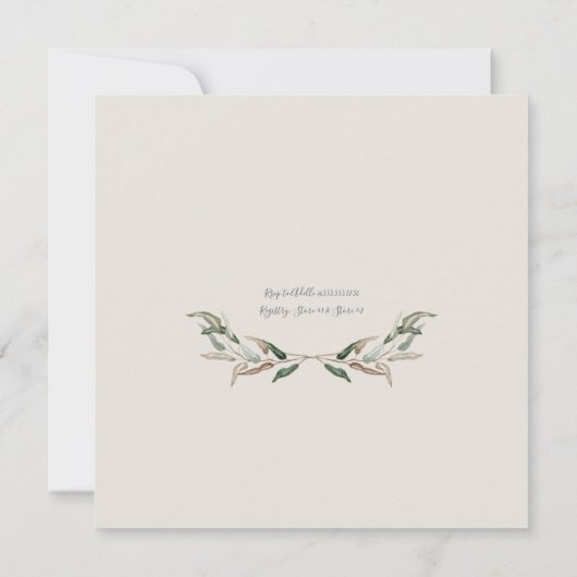 Vrijgezellenfeest van paren Rustic Anemone Olive W Kaart (Achterkant)