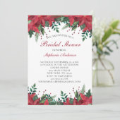 Vrijgezellenfeest van Poinsettia Red Winter Kerstm Kaart (Staand voorkant)