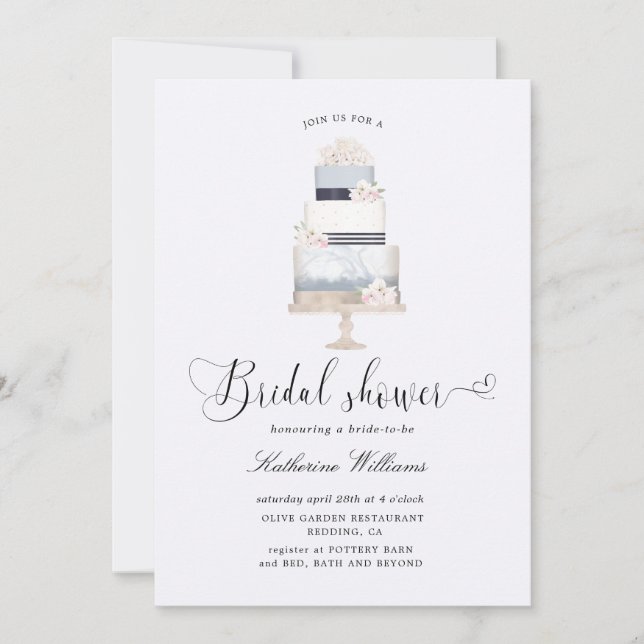 vrijgezellenfeest van preppy nautical floral cake (Voorkant)